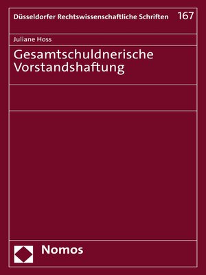 cover image of Gesamtschuldnerische Vorstandshaftung